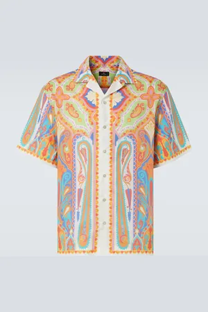 Etro Printed cotton bowling shirt