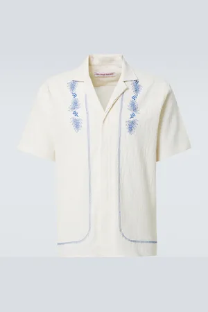 Orlebar Brown Maitan embroidered cotton bowling shirt