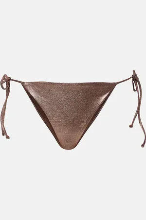 Jade Swim Ties lamÃ© bikini bottoms