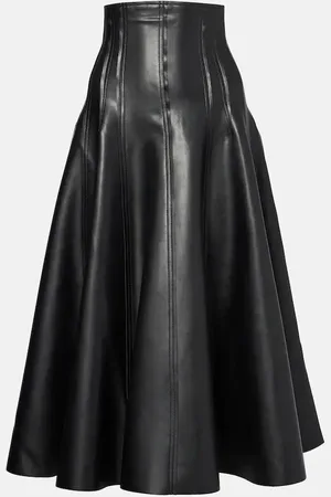 Norma Kamali Grace faux leather midi skirt