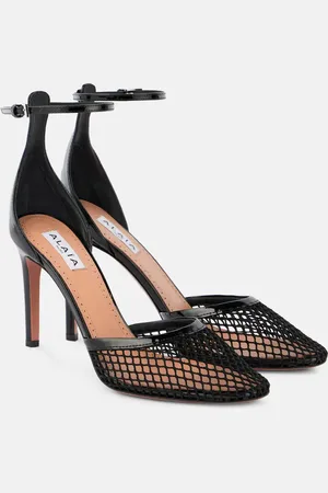 Alaïa AlaÃ¯a Leather-trimmed mesh pumps