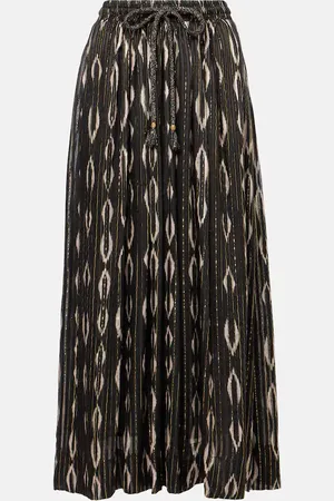 Isabel Marant Samila pleated printed midi skirt
