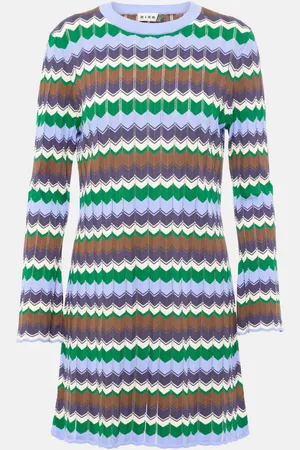 RIXO London Mylene chevron cotton minidress