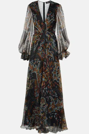 Etro Printed silk gown