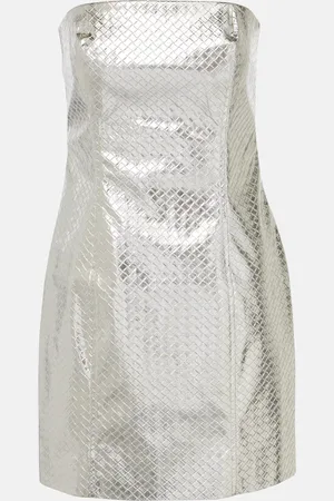 ROTATE Braided metallic minidress
