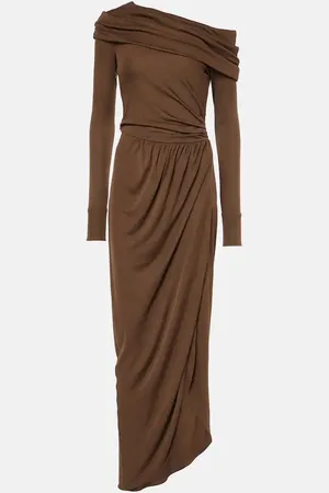 Oscar de la Renta Off-shoulder jersey gown