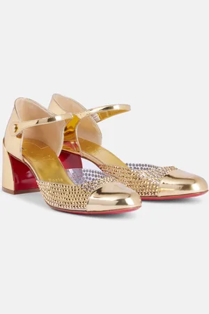 Christian Louboutin Miss MJ Strass mirrored leather and PVC pumps
