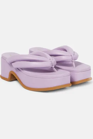 DRIES VAN NOTEN Leather platform thong sandals