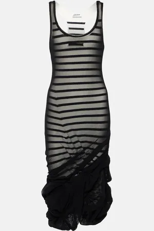 Jean Paul Gaultier Gathered mariniÃ¨re and tulle midi dress