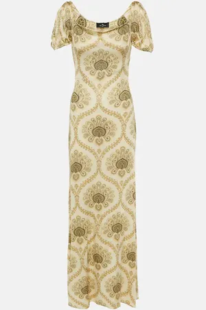 Etro Printed puff-sleeve gown