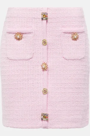 Self-Portrait Embellished knit miniskirt