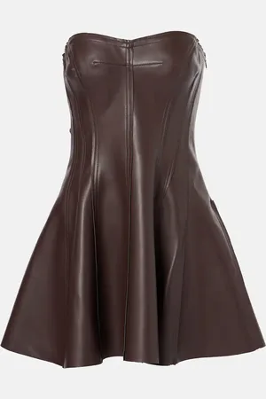 Norma Kamali Grace faux leather corset dress