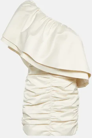ROTATE Twill ruched mini dress