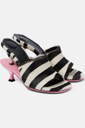 Jacquemus Les Doubles Mules zebra-print calf hair mules