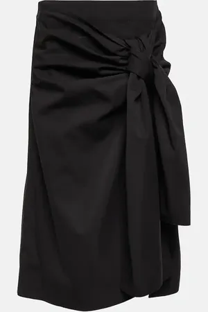 Bottega Veneta Gathered cotton and silk midi skirt
