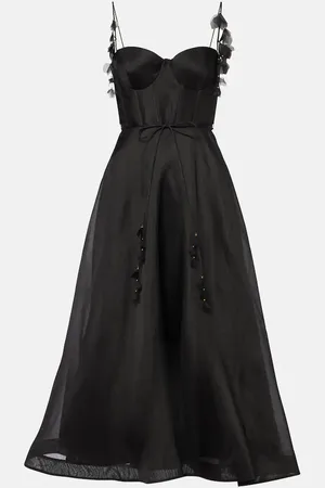 ZIMMERMANN Natura floral linen and silk bustier dress