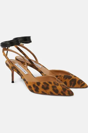 Aquazzura Beyond animal-print leather slingback pumps