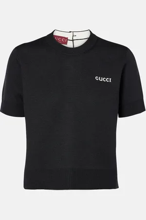 Gucci Logo cotton, wool, and silk-blend T-shirt