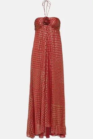 RIXO London Samira printed halterneck gown