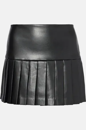 Norma Kamali Pleated faux leather miniskirt