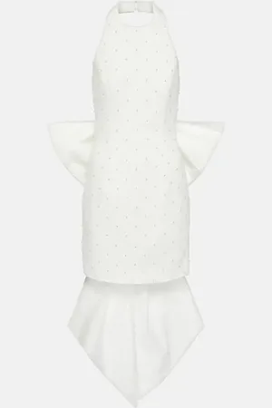 Rebecca Vallance Perle bow embellished mini dress