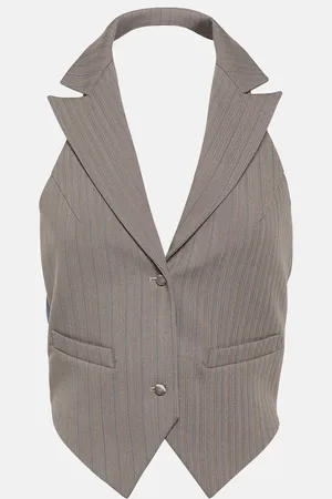 Didu Pinstripe chain-detail vest