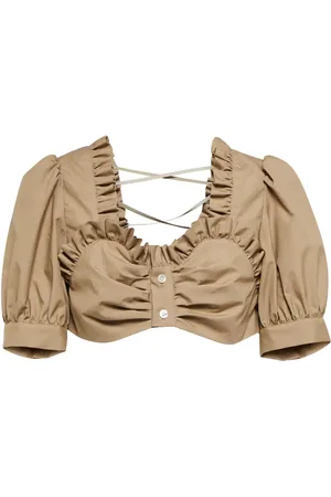 NOIR KEI NINOMIYA Gathered cotton crop top