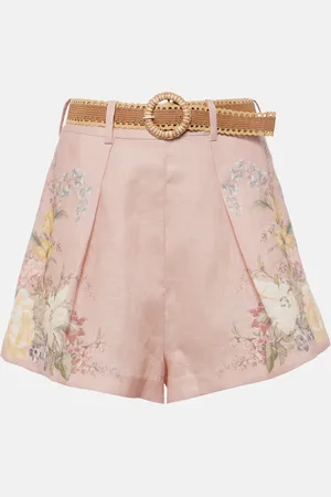 ZIMMERMANN Waverly belted floral linen shorts