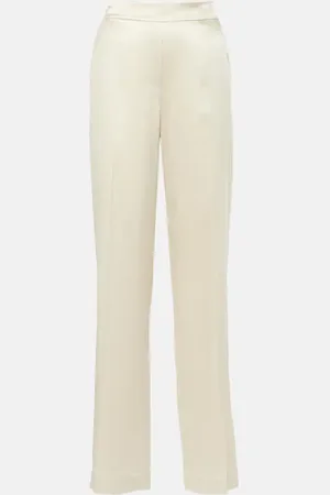 Joseph Tova mid-rise silk satin straight pants