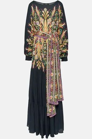 Etro Printed tiered gown