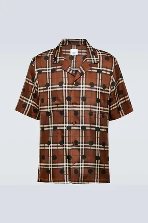 Burberry Polka-dot checked silk twill shirt