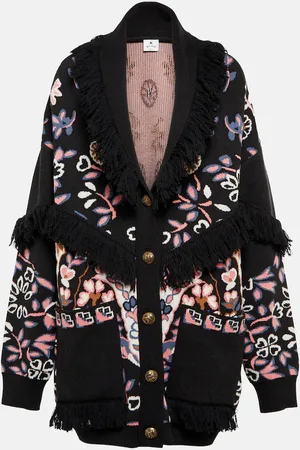 Etro Fringed floral wool cardigan