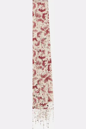 DRIES VAN NOTEN Embroidered fringed silk scarf