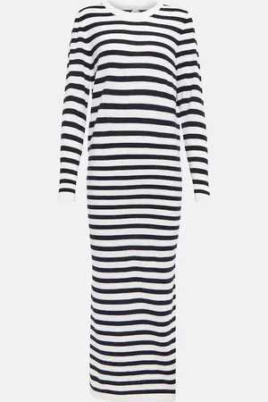 Jardin des Orangers Striped wool and cashmere maxi dress