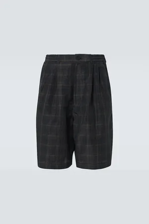 Comme des Garçons Comme des GarÃ§ons Homme Checked linen-blend shorts