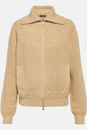 Loro Piana Crochet cashmere zip-up sweater