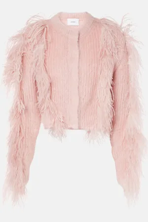Erdem Feather-trimmed mohair-blend cardigan