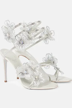 RENE CAOVILLA 105 crystal-embellished satin sandals