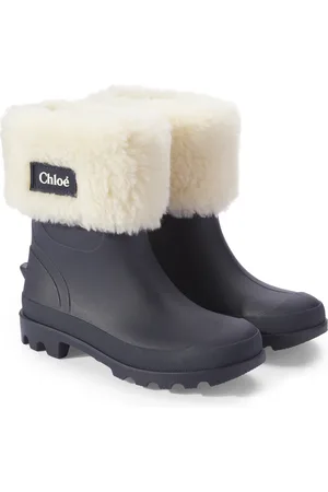 Chloé ChloÃ© Kids Wellies faux shearling-trimmed boots