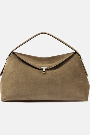 Totême T-Lock suede tote bag