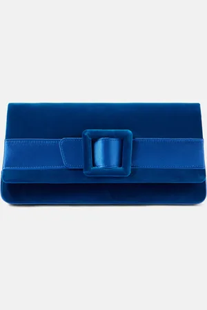 Manolo Blahnik Maygot satin-trimmed velvet clutch