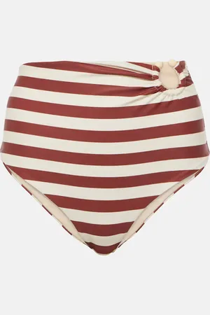 JOHANNA ORTIZ Striped high-rise bikini bottoms