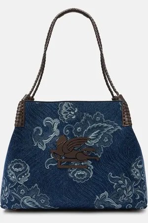 Etro Libra Large denim jacquard tote bag