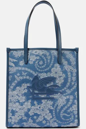 Etro Love Trotter Medium jacquard denim shopper