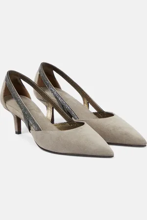 Brunello Cucinelli Suede slingback pumps