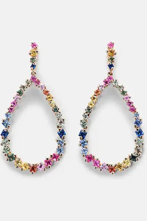 Suzanne Kalan 18kt rose gold drop earrings with sapphires