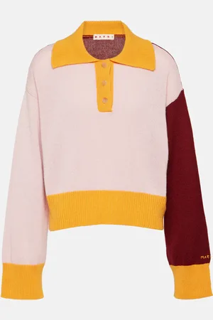 Marni Colorblocked cashmere polo shirt