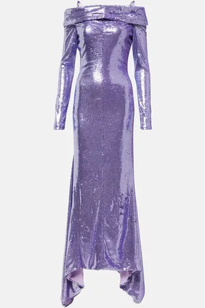 The Attico Fanny sequined off-shoulder gown