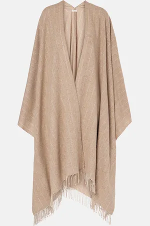 Brunello Cucinelli Striped silk, wool, and cashmere shawl