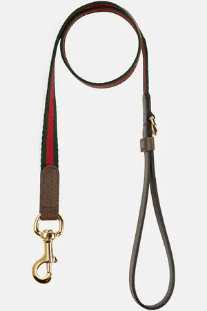 Gucci Web Stripe S/M faux leather dog leash